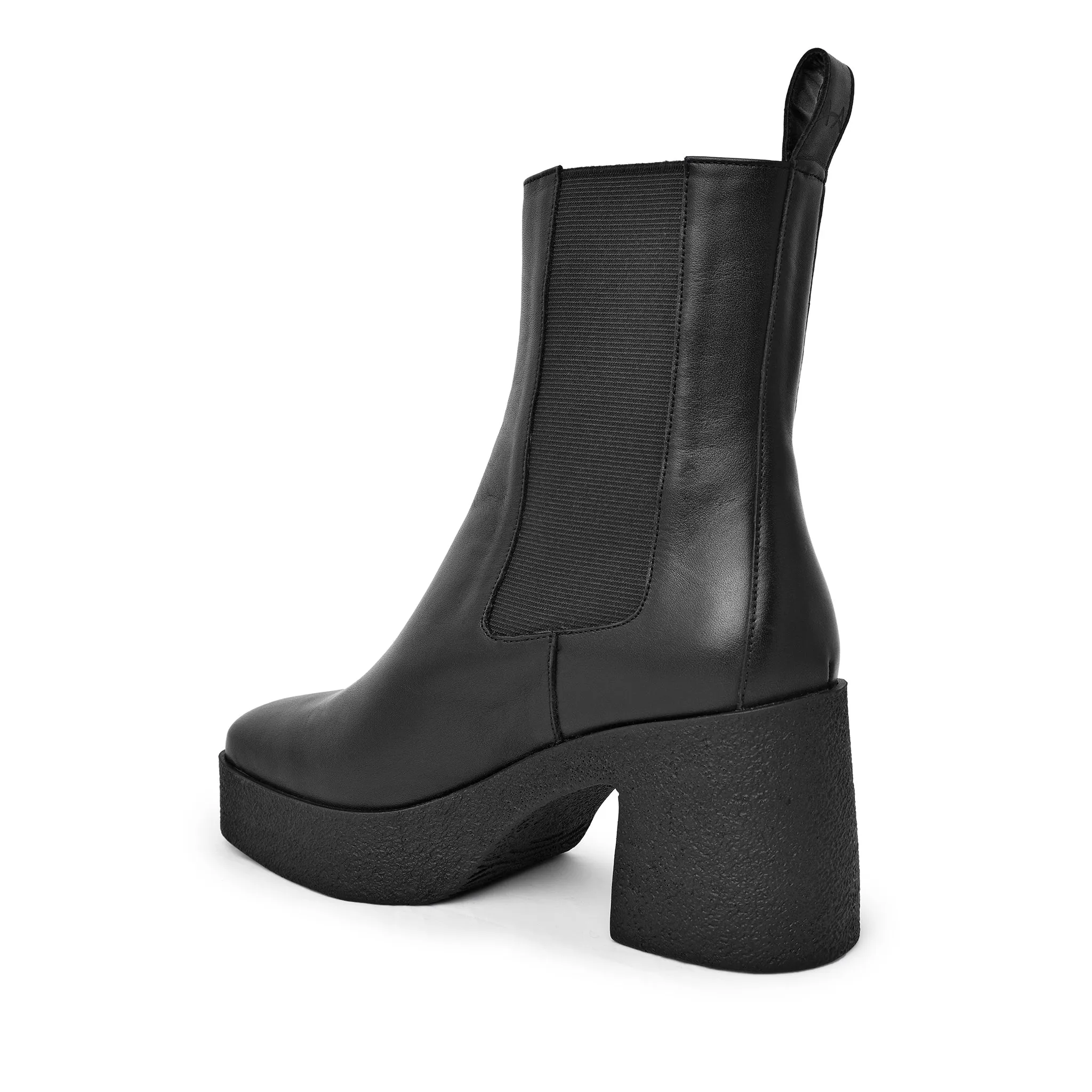 Momo Black Leather Chelsea Boots