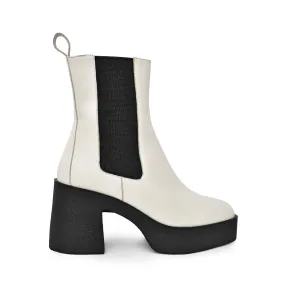 Momo Off White Leather Chelsea Boots