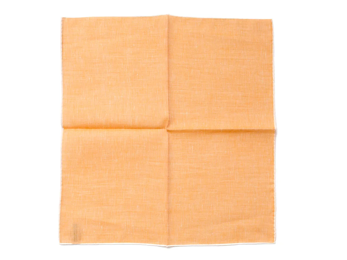 Orange Pocket Square with White Edge