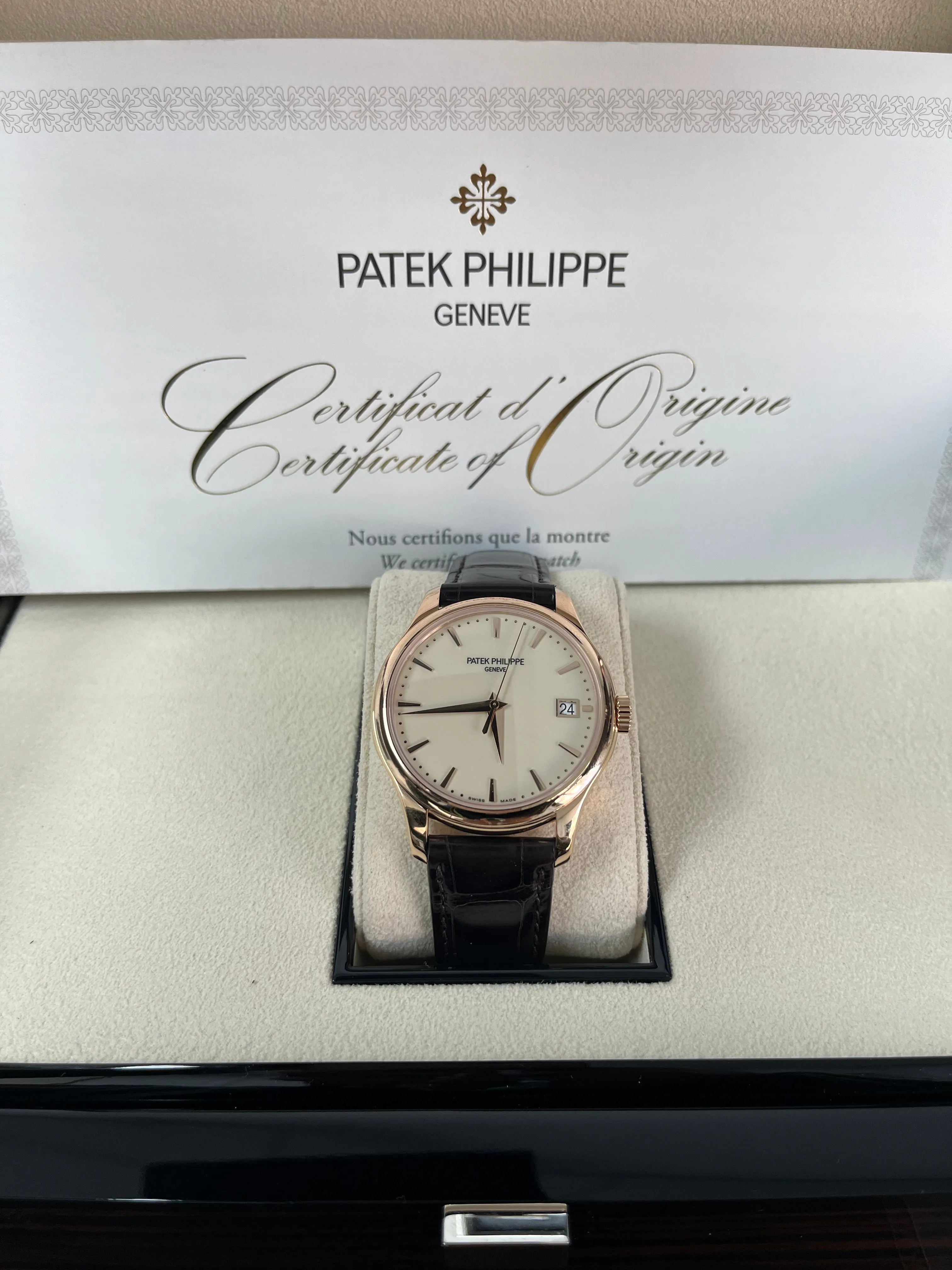 Patek Philippe Calatrava Ivory lacquered Dial (Ref# 5227R-001)