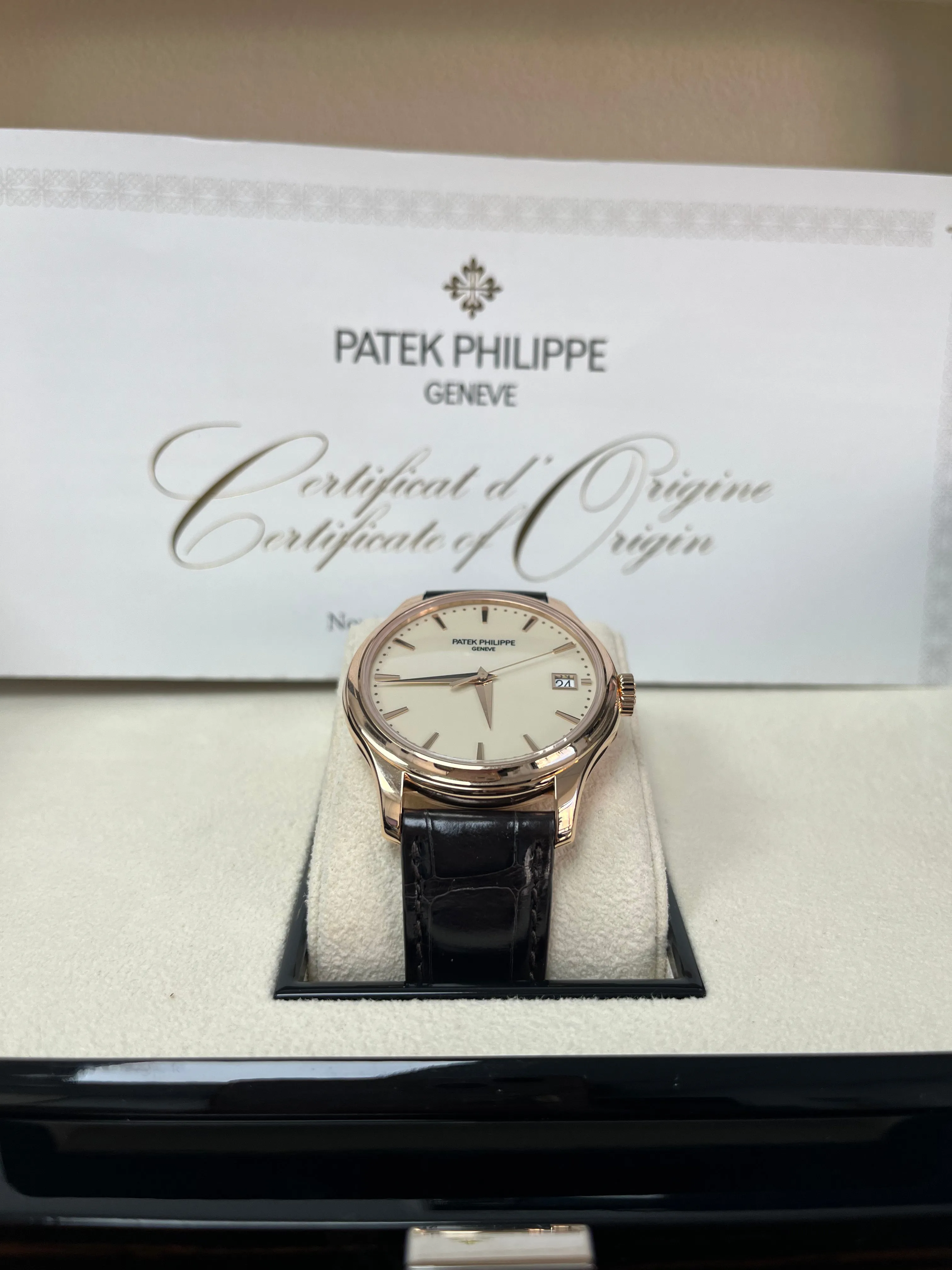 Patek Philippe Calatrava Ivory lacquered Dial (Ref# 5227R-001)