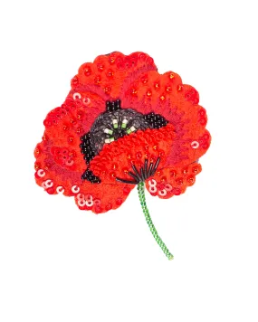 red poppy brooch