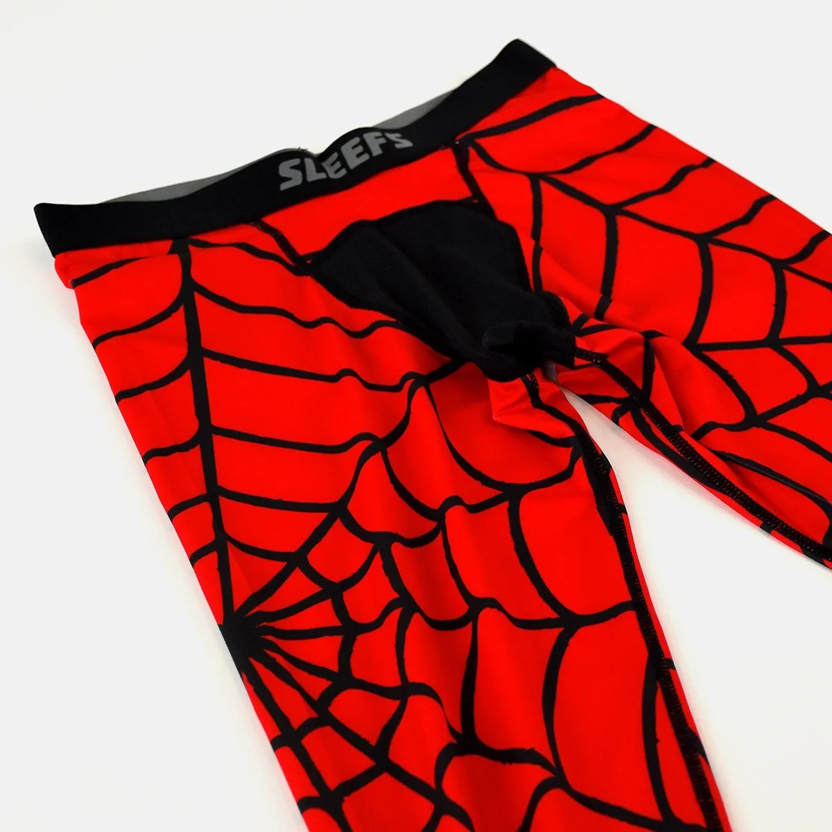 Red Web Pattern Compression 3/4 tights / leggings