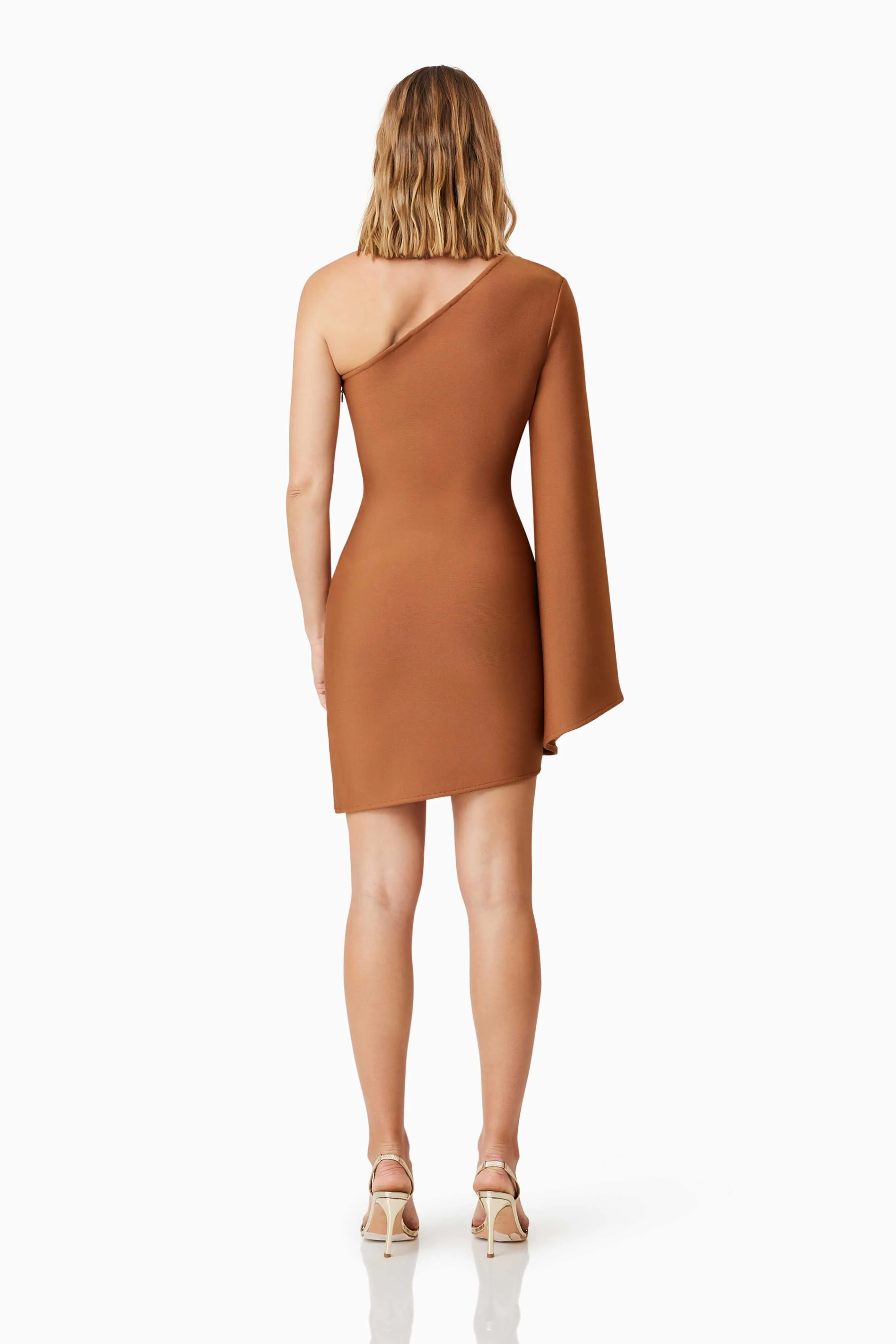 Riley Party Mini Dress In Brown