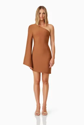 Riley Party Mini Dress In Brown