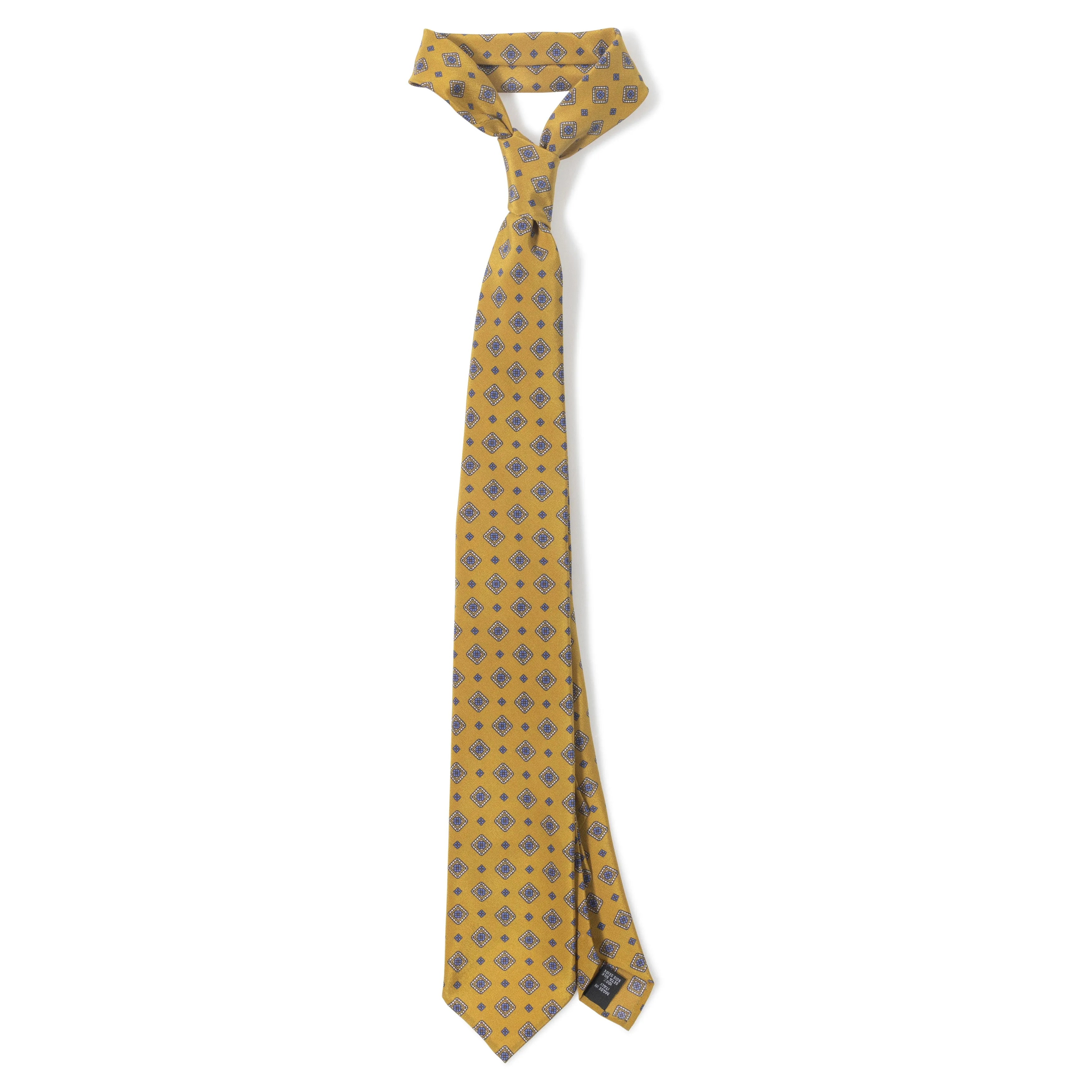 Silk Medallion Print Seven-fold Tie