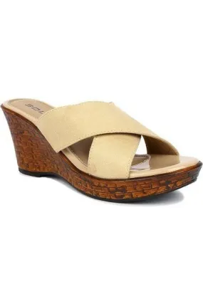 SOLES Beige Wedges - Neutral & Versatile Footwear