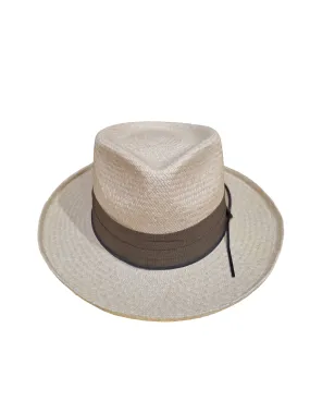 Teardrop Crown Fedora - Panama Cuenca #3 - Turned Edge - 8 cms Brim - Natural