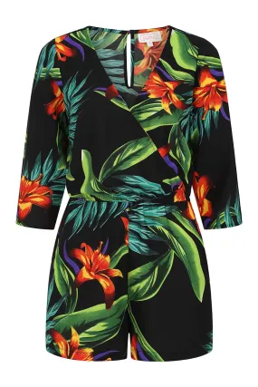 Tiago Playsuit In Black Tropical