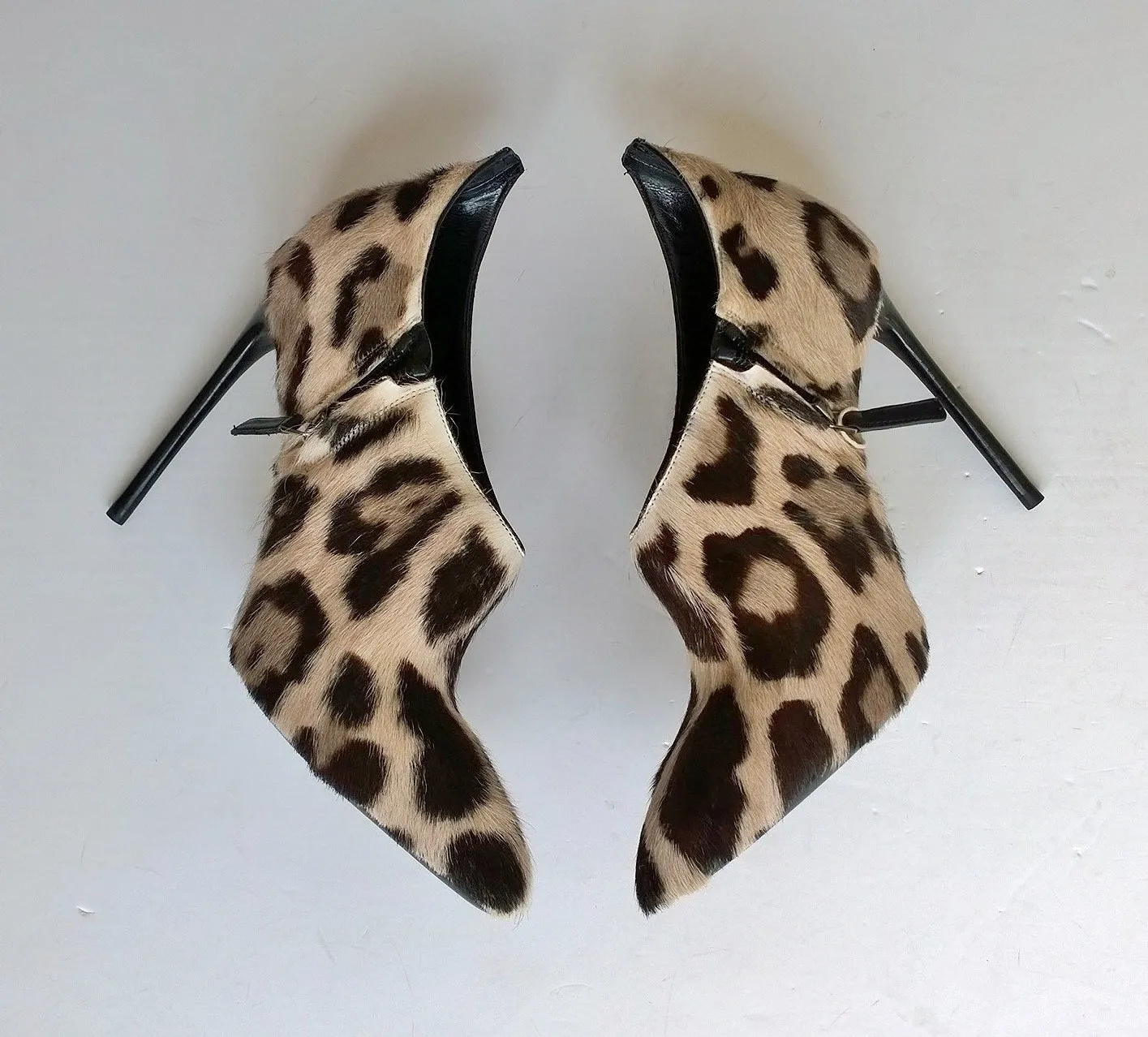 Tom Ford Snow Leopard Calf Ankle Boots new in box heels